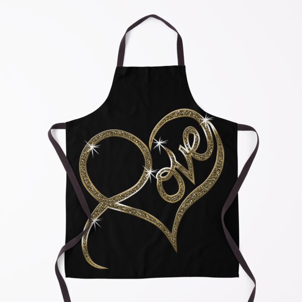 Item preview, Love in Gold Glitter with a Metallic Outline Shaped into a Heart designed and sold by Sheila Pressley.