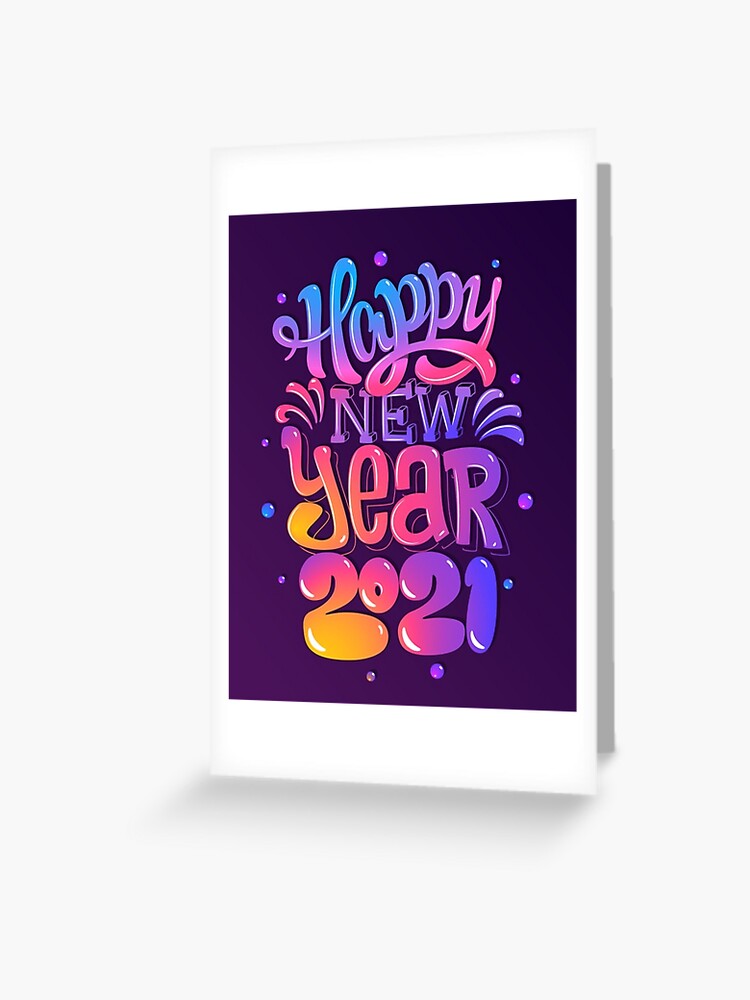 Thumbnail 1 of 2, Greeting Card, happy new year 2021 designed and sold by th3profamer.