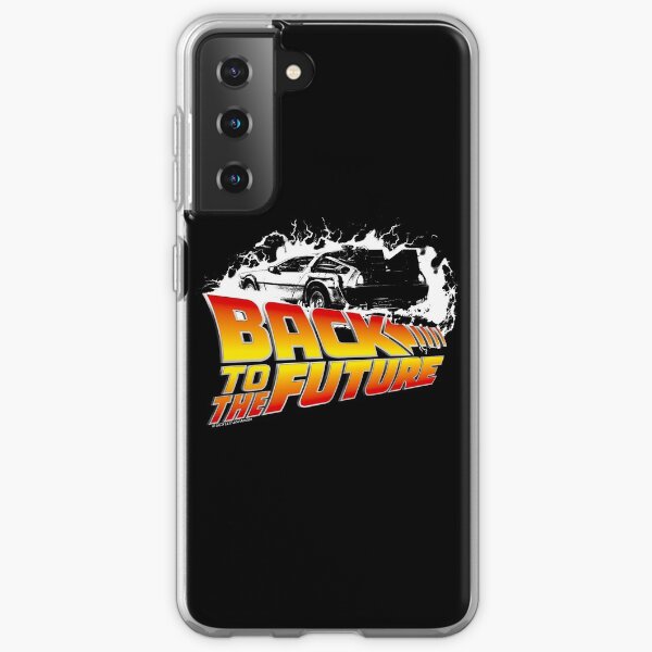 Regreso al futuro - DeLorean White Stencil Fan Art Funda blanda para Samsung Galaxy