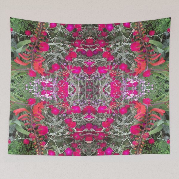 Item preview, Botanical, Divine - Pink,Red and Green Floral Fusion designed and sold by RoseAromas.