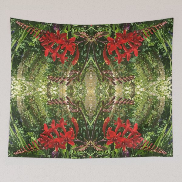 Item preview, Botanical, Divine - Summertime Scarlet and Vivid Green Fusion designed and sold by RoseAromas.