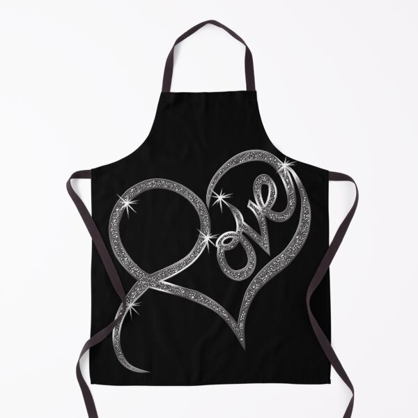 Item preview, Love in Silver Glitter with a Metallic Outline Shaped into a Heart designed and sold by Sheila Pressley.