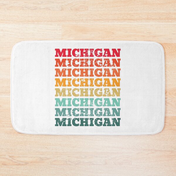 Item preview, Michigan - repeated retro vintage sunset colors with a distressed design effect designed and sold by Rhu Creations.