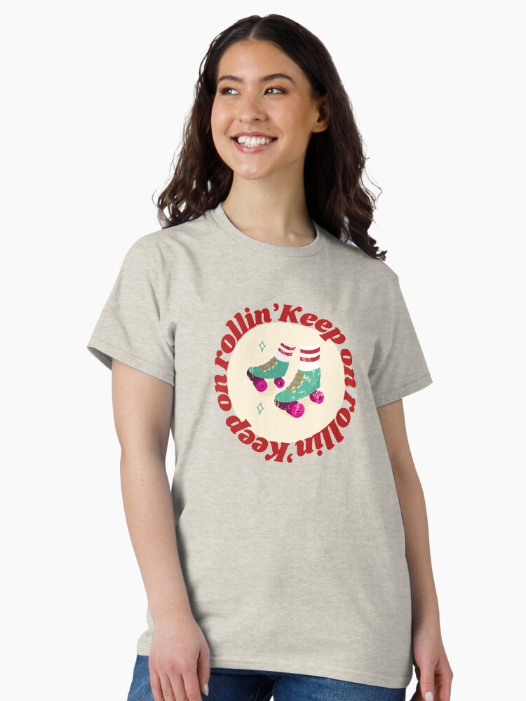 Thumbnail 1 of 7, Classic T-Shirt, Keep On Rollin’ Vintage Roller Skates designed and sold by Dollfacedesign.