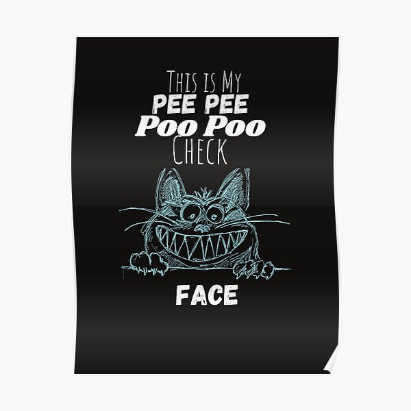 pee-pee-poo-poo-check-cat-essential-t-shirt-poster-by-wickeddesignco