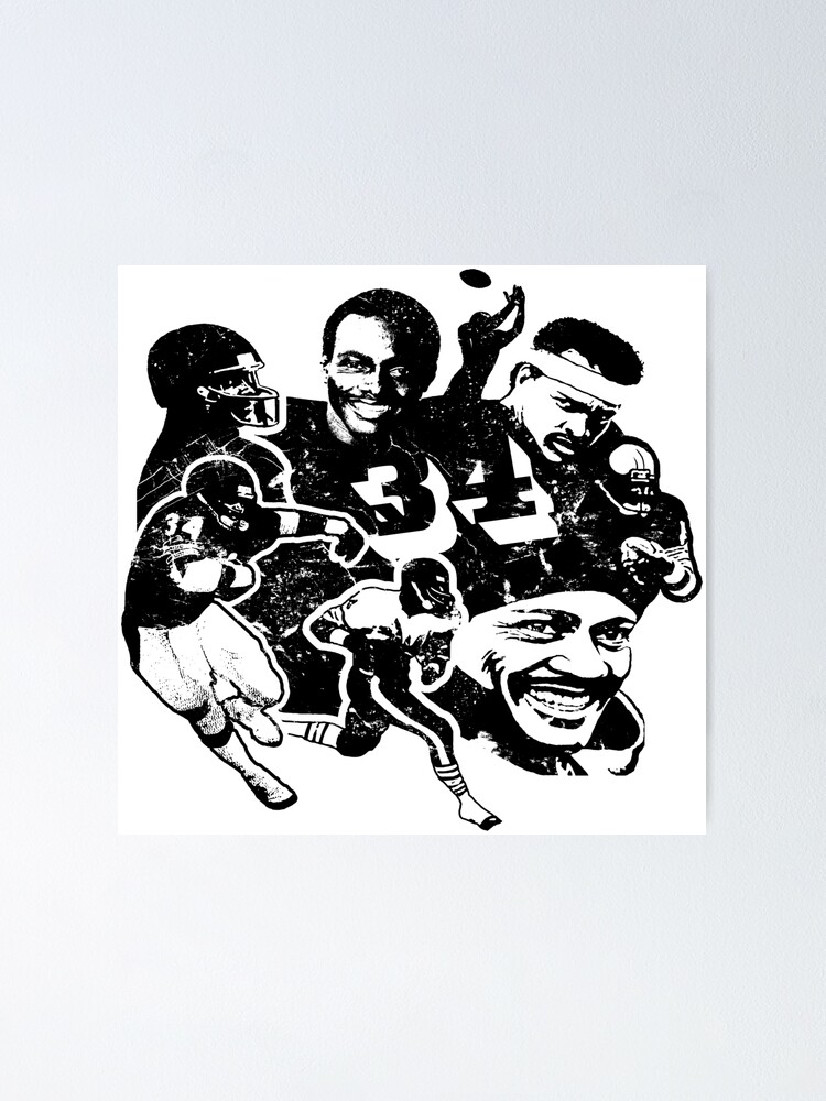 : Walter Payton Black And White Vintage Poster Poster