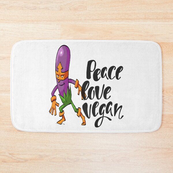 Item preview, Peace Love Vegan Eggplant Hero Foodie Vegetable Superhero designed and sold by ProjectX23.
