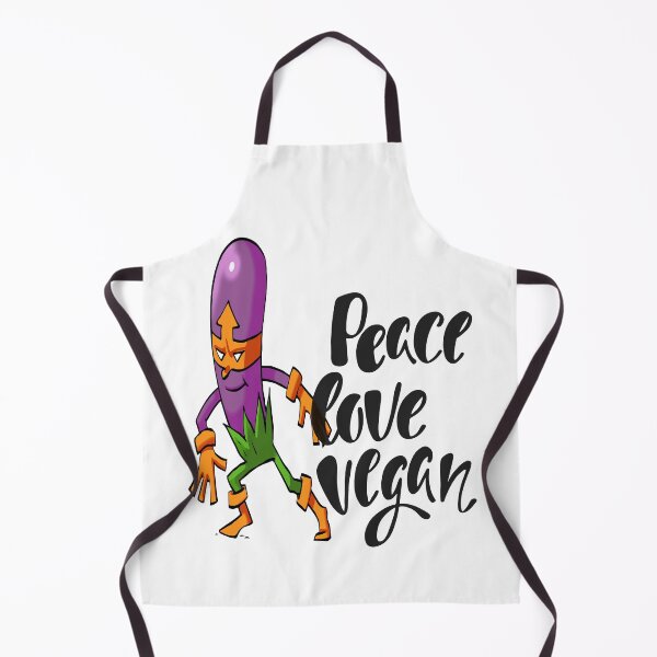 Item preview, Peace Love Vegan Eggplant Hero Foodie Vegetable Superhero designed and sold by ProjectX23.