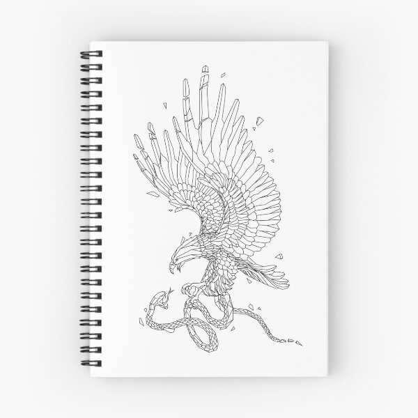 Item preview, Bald Eagle Hunting A Snake Geometric Line Art designed and sold by 5thSeason.