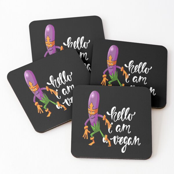 Item preview, Hello I Am A Vegan Purple Eggplant Foodie Superhero Aubergine Brinjal designed and sold by ProjectX23.