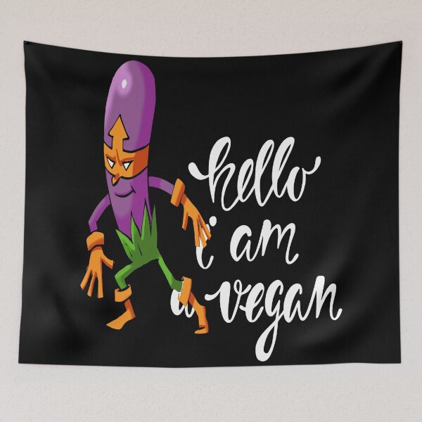 Item preview, Hello I Am A Vegan Purple Eggplant Foodie Superhero Aubergine Brinjal designed and sold by ProjectX23.