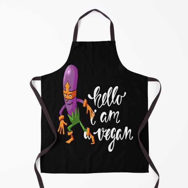 Item preview, Hello I Am A Vegan Purple Eggplant Foodie Superhero Aubergine Brinjal designed and sold by ProjectX23.