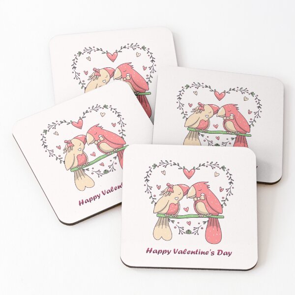 Item preview, Happy Valentine's Day Birds budgie designed and sold by Haxino.