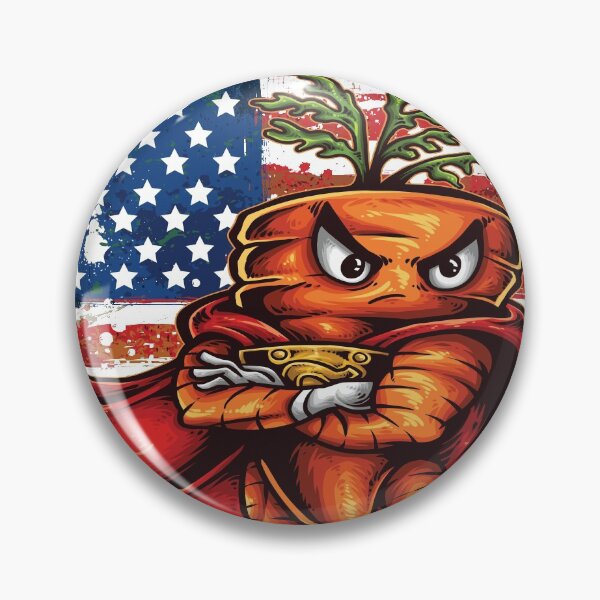 Artikelvorschau, USA Flagge Angry Carrot Foodie Superheld entworfen und verkauft von ProjectX23.