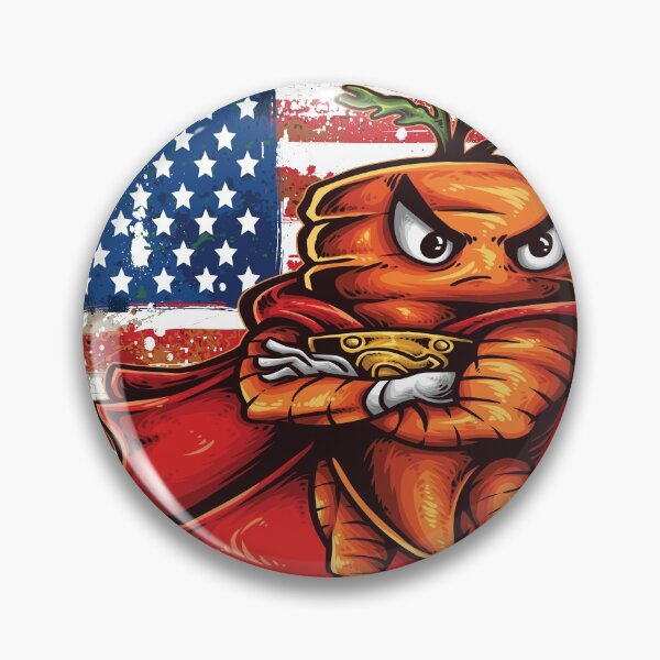 Artikelvorschau, USA Flagge Angry Carrot Foodietoon Superheld entworfen und verkauft von ProjectX23.