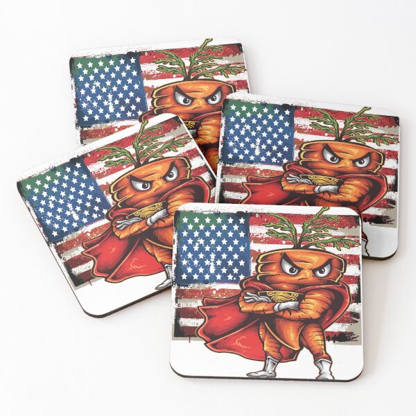 Item preview, USA Flag Angry Carrot Foodietoon Superhero  designed and sold by ProjectX23.