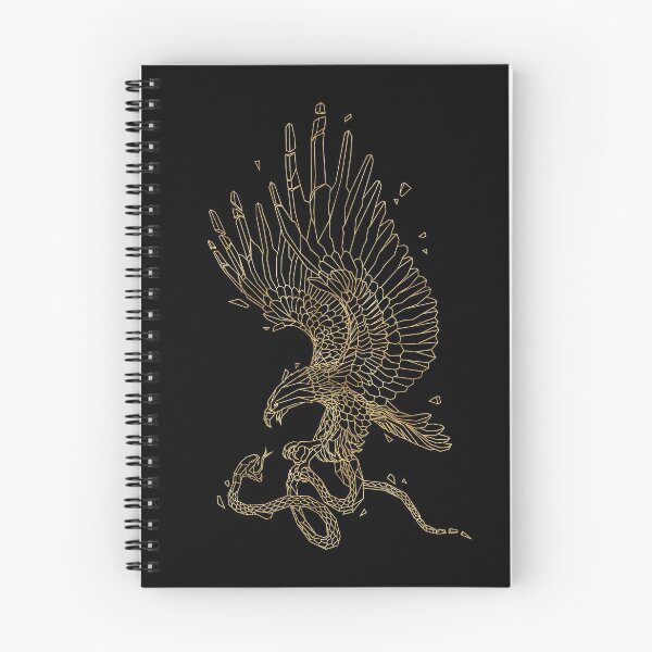 Item preview, Golden Bald Eagle Hunting A Snake Geometric Line Art designed and sold by 5thSeason.