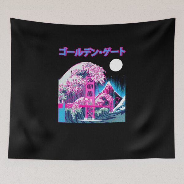 Item preview, Arte estético de Vaporwave - Glitch Japan Golden Gate Bridge Mt. Fuji designed and sold by Hitagivapor.