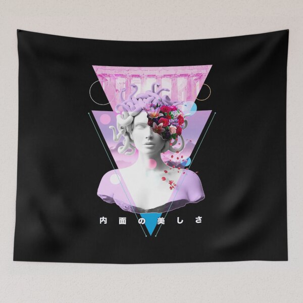 Item preview, Vaporwave Medusa Estatua Arte estético Retro Japonés Otaku designed and sold by Hitagivapor.