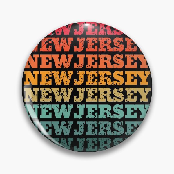 Item preview, New Jersey - repeated retro vintage sunset colors with a distressed design effect designed and sold by Rhu Creations.