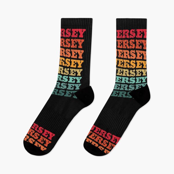 Item preview, New Jersey - repeated retro vintage sunset colors with a distressed design effect designed and sold by Rhu Creations.