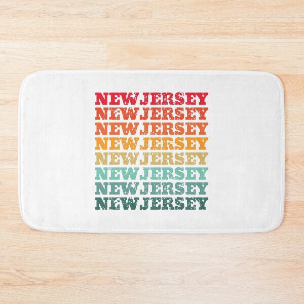 Item preview, New Jersey - repeated retro vintage sunset colors with a distressed design effect designed and sold by Rhu Creations.
