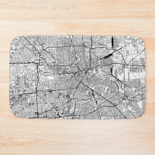 Item preview, Houston White Map designed and sold by multiplicitymap.
