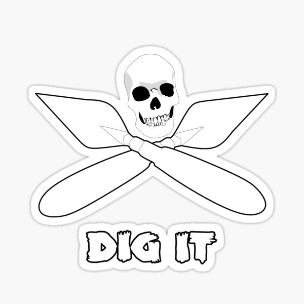 Skull and trowel Archaeology Sticker