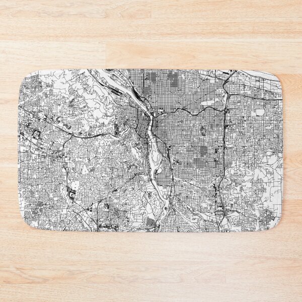 Item preview, Portland White Map designed and sold by multiplicitymap.
