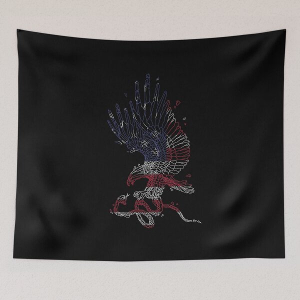Item preview, American Bald Eagle Hunting A Snake Geometric Line Art designed and sold by 5thSeason.