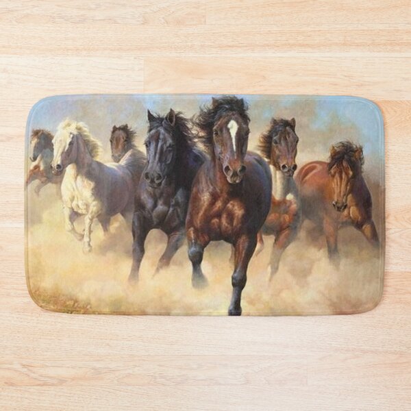 Item preview,  drawing horses galloping freely in the field designed and sold by 42youbest.