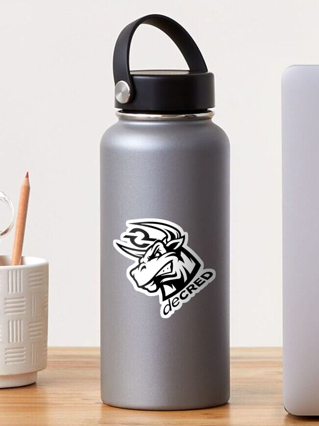 Thumbnail 1 of 3, Sticker, (sticker) Decred Bull rage © v2 (Design timestamped by https://timestamp.decred.org/) designed and sold by OfficialCryptos.
