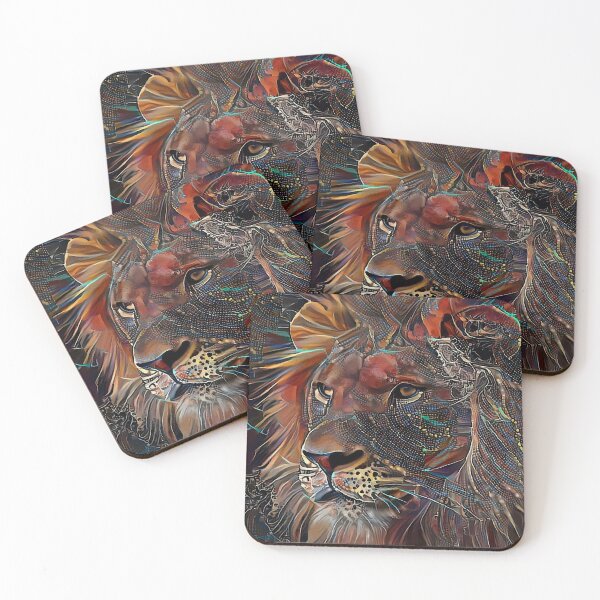 Item preview, Leon de cuero, lion, wild cat, rey leo, lea roche paintings designed and sold by L. ROCHE.