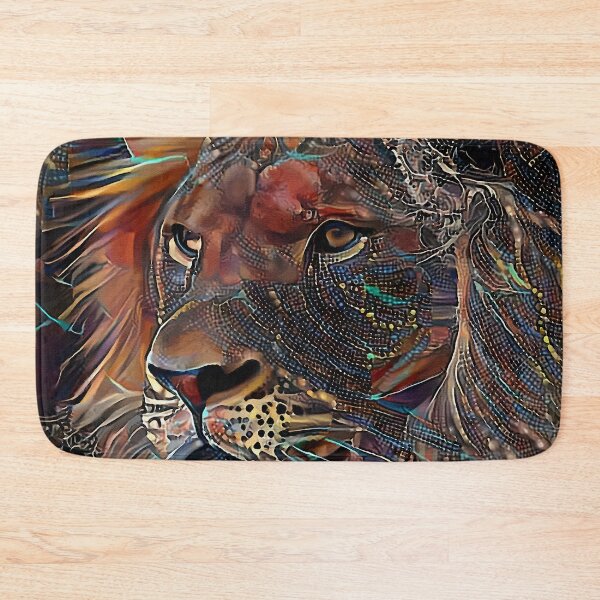 Item preview, Leon de cuero, lion, wild cat, rey leo, lea roche paintings designed and sold by L. ROCHE.
