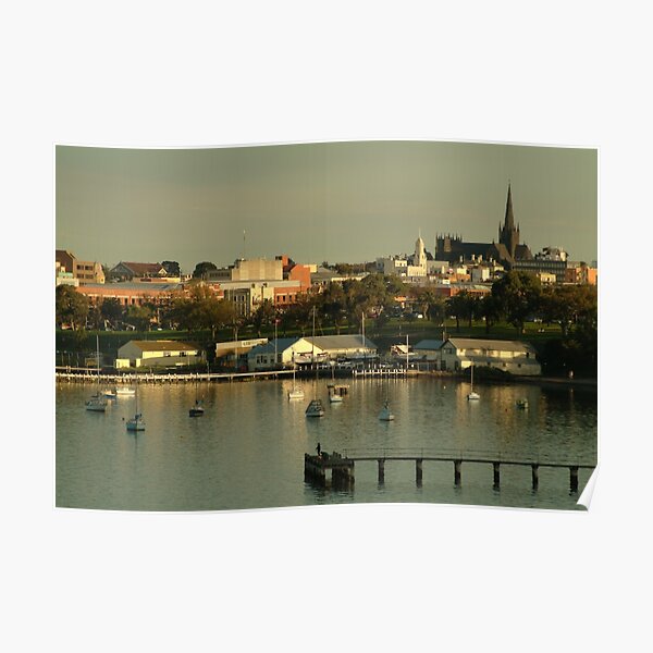 Joe Mortelliti Gallery - View of Geelong across Corio Bay, Victoria, Australia. Poster