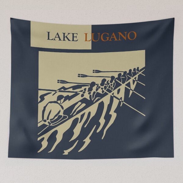 Item preview, Lake Lugano in Switzerland - Vintage Retro Style Rowing Water Sport Poster designed and sold by Vintage-TM.