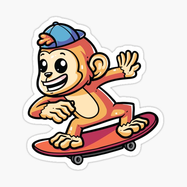 Smoking Monkey MNK Humor Funny Skateboard Laptop Guitar Decal Sticker 