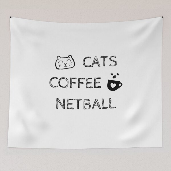 Item preview, Cats. Coffee. Netball designed and sold by TheGreenGoat.