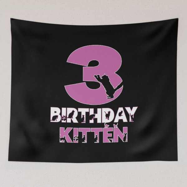 Item preview, 3rd Birthday Kitten Girl 3 Years Old Cute Cat Lover Party graphic designed and sold by Grabitees.