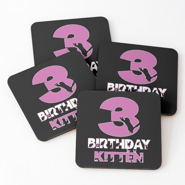 Item preview, 3rd Birthday Kitten Girl 3 Years Old Cute Cat Lover Party graphic designed and sold by Grabitees.