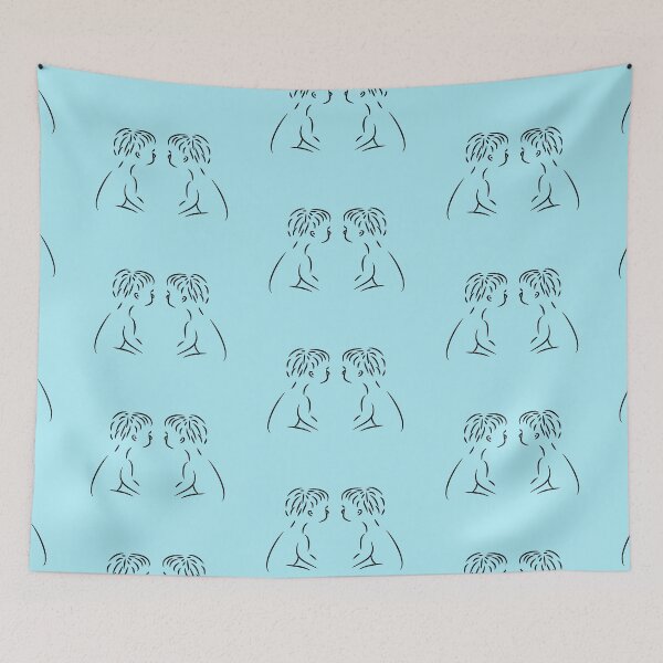 Item preview, twins blue background designed and sold by miaterinka.