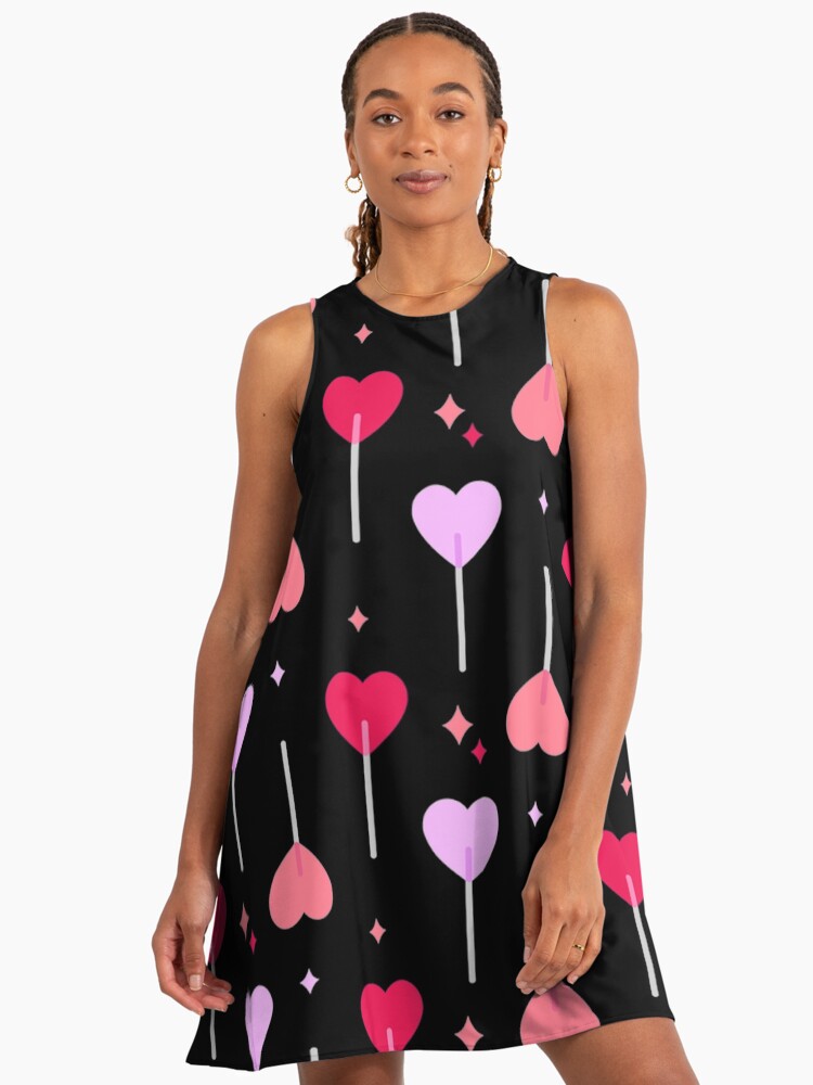 Heart Lollipops Valentines Day Pattern" A-Line Dress for Sale by joabaj |  Redbubble