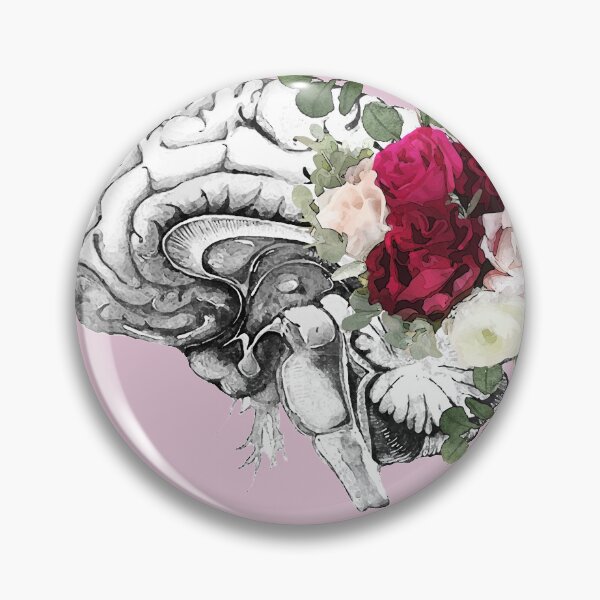 Item preview, Roses floral Mental health brain with floral psychology designed and sold by Collagedream.