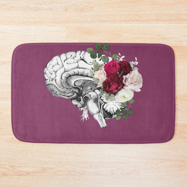 Item preview, Roses floral Mental health brain with floral psychology designed and sold by Collagedream.