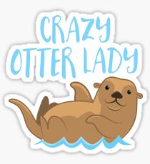 Crazy OTTER lady (new swimming) Sticker