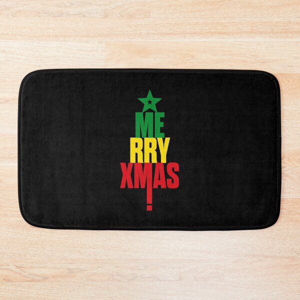 Item preview, Rasta / Rastafari Merry Xmas Typographic Tree Design designed and sold by ClickForMore.