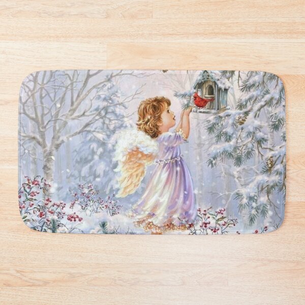 Item preview, drawing angel descending on snow at christmas time designed and sold by 42youbest.