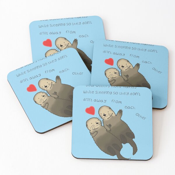 Item preview, Sea Otters hold hands, love, valentines day designed and sold by DesignsBySaxton.