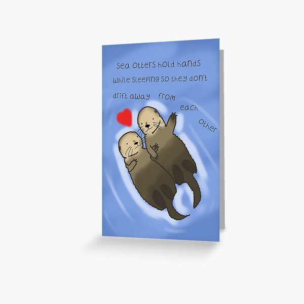 Artikel-Vorschau von Seeotter halten Hände, Liebe, Valentinstag, designt und verkauft von DesignsBySaxton.