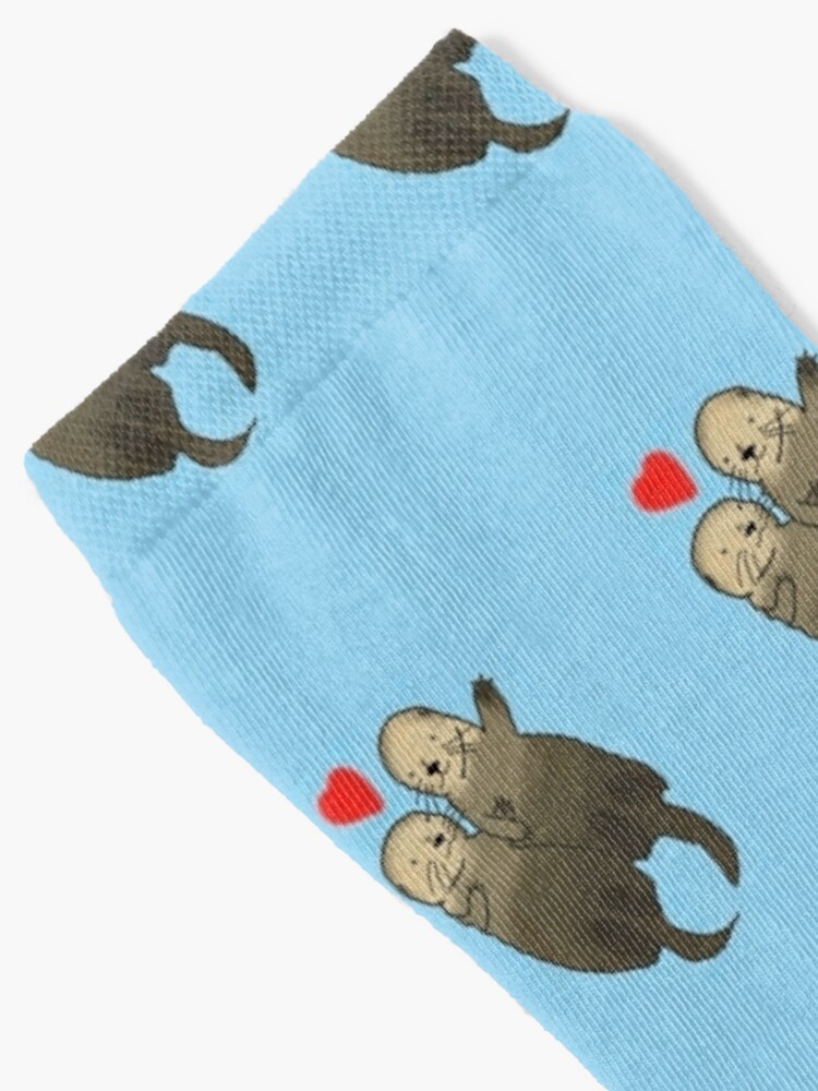Calcetines for Sale con la obra «Las nutrias marinas se dan la mano, el  amor, el día de San Valentín» de DesignsBySaxton